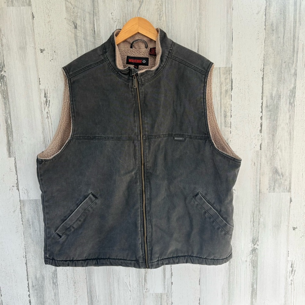 Wolverine Men’s Size XXL Full Zip Sherpa Lined Vest 2 Front Angled Pockets